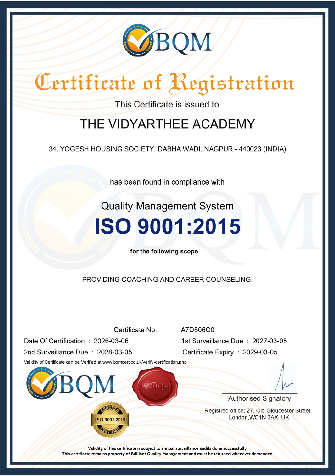 ISO Certificate